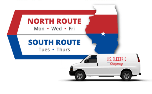 North Route: Monday, Wednesday, and Friday. South Route: Tuesday and Thursday